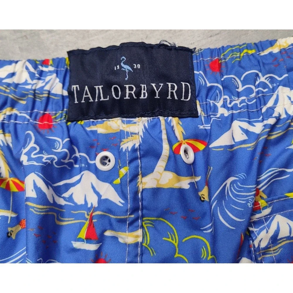 TAILORBYRD Men Size‎ Medium Blue Hawaiian Surfer Brief Lined 7